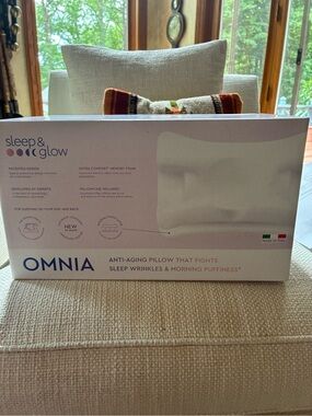 Omnia Sleep & Glow Anti-Aging Pillow in White- Authentic and Brand New In Box